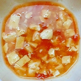 離乳食後期　豆腐＆じゃがトマト入ケチャップ味スープ